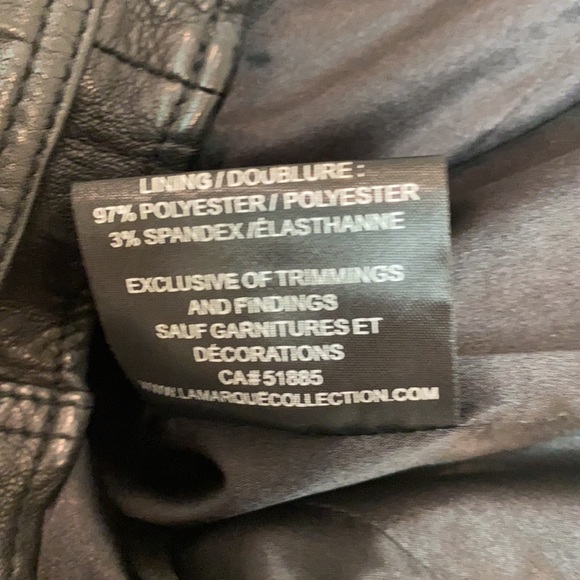 Lamarque leather jacket with grey hood insert - Picture 7 of 7